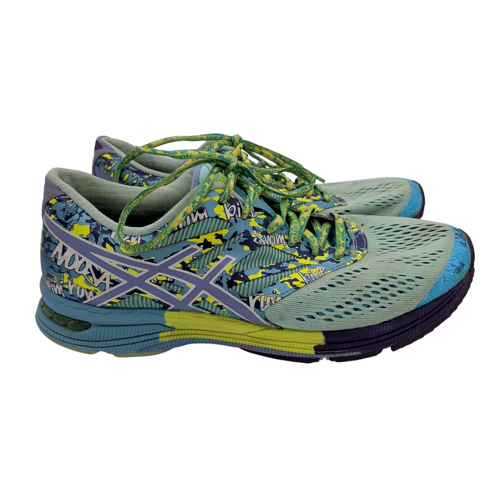ASICS Gel Noosa Tri 10 Womens Running‎ Shoes Blue Yellow Multi T580N Size 8.5